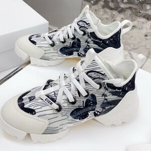 Women's White and Black Sneakers